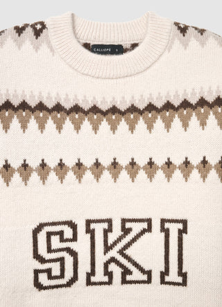 Maglia jacquard con scritta SKI