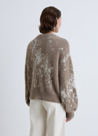 Jacquard-Pullover mit Animalier-Muster und Rundhalsausschnitt