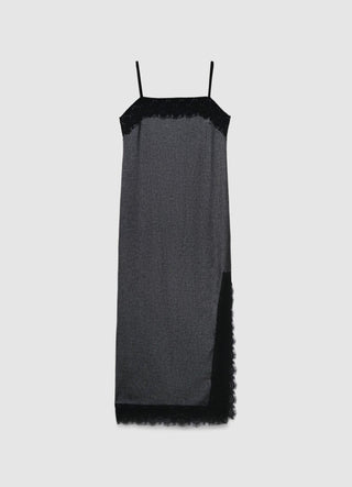 Vestito midi con spalline sottili e pizzo