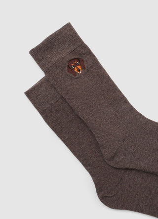 Ankle socks with dog embroidery
