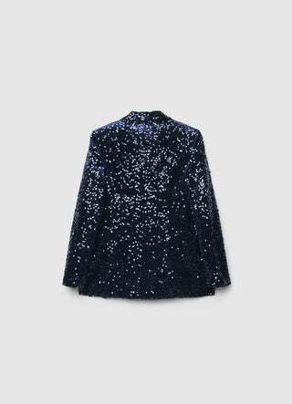 Single-breasted jacket with sequins