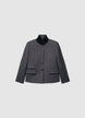 Boxy jacket with high collar and buttons - XS
