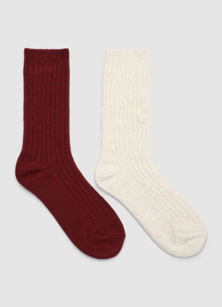 Pack of 2 ribbed socks with a shimmering effect