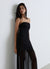 Langes Bandeau-Kleid mit transparentem Rockteil
