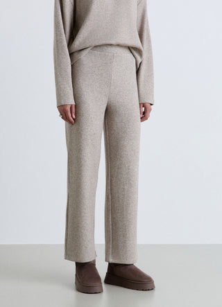 Soft solid-colour palazzo trousers