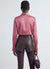 Camicia crop similsatin tinta unita