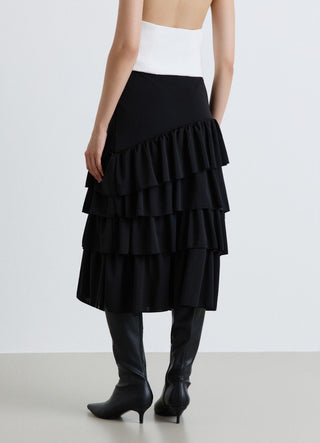 Plain-coloured flared skirt