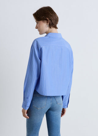 Camicia crop a righe con taschino