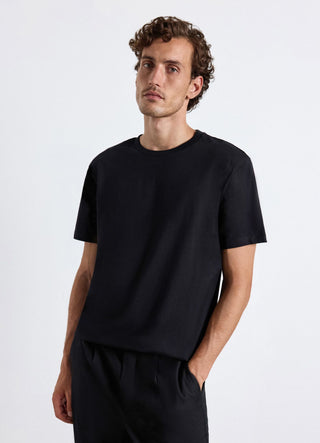 Plain-colour crew neck T-shirt