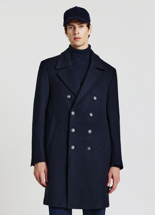 Single-colour double-breasted coat