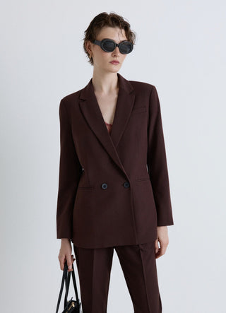 Solid colour double-breasted jacket