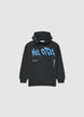 Oversize суитшърт с качулка и графити принт - 8-9