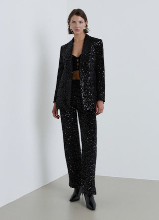 Single-breasted jacket with sequins