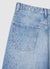Jeans wide leg con strass laterali
