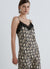 Abito sottoveste con pizzo e stampa animalier