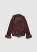 Jacket with wide faux fur collar - XXL