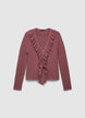 Cardigan pointelle con volant - XS