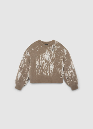 Jacquard-Pullover mit Animalier-Muster und Rundhalsausschnitt