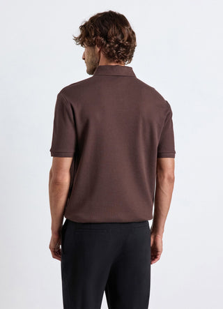 Plain polo shirt with collar and two buttons
