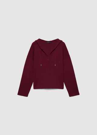 Pullover mit Kapuze und V-Ausschnitt