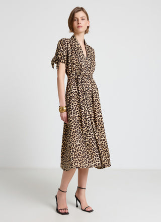animal print shirt dress Animal print shirt dress with belt – Calliope