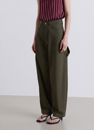 Pantaloni balloon worker a tinta unita