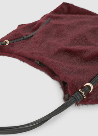 Shopper con effetto pelo e pochette interna