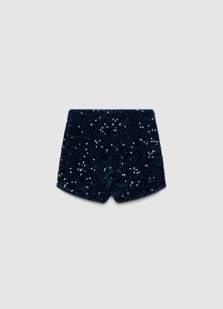 High-waisted shorts with sequins
