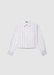 Camicia crop a righe con taschino - XS