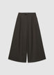Cropped wide-leg culotte trousers with a herringbone pattern - XS