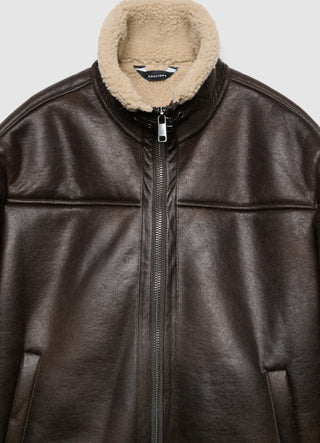 Giubbotto biker con colletto alto e zip
