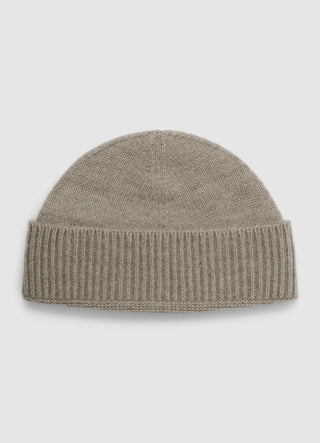 Ribbed beanie hat with cuffed edge