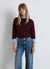 Maglia crop a trecce girocollo