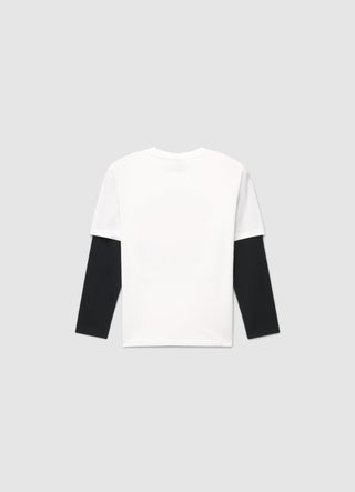 Oversized T-shirt with double sleeve effect and New York Knicks® print