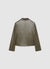 Einfarbiger Blazer mit Lederoptik