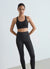 Top bra with crossed straps and animal print
