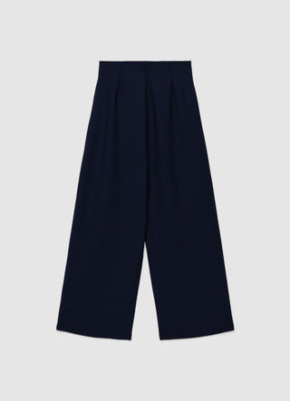 Plain-colour palazzo trousers with pleats