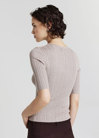 Ribbed knit T-shirt