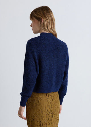 Crew neck cable knit sweater
