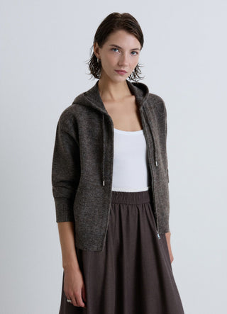 Cardigan zippé avec capuche