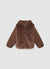 Padded jacket with hood and faux fur panels