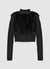 Crop-Pullover aus Kunstfell