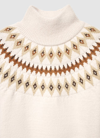 Jacquard-Pullover mit hohem Kragen