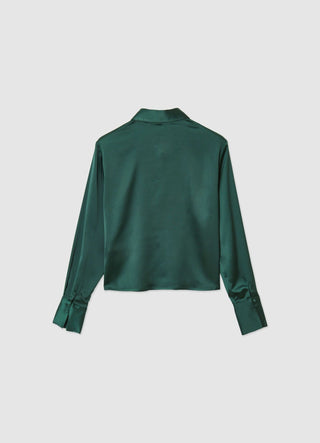 Camicia crop simil satin