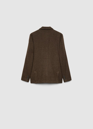 Veste à carreaux à simple boutonnage