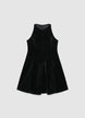 Plain flared short dress - XS