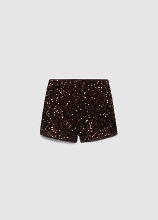 High-waisted shorts with sequins