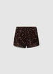 High-waisted shorts with sequins - S