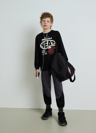 Pantaloni jogger con coulisse e inserti in rete