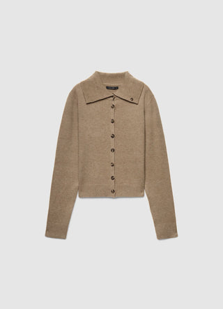 Cardigan mit großem Kragen und Knöpfen